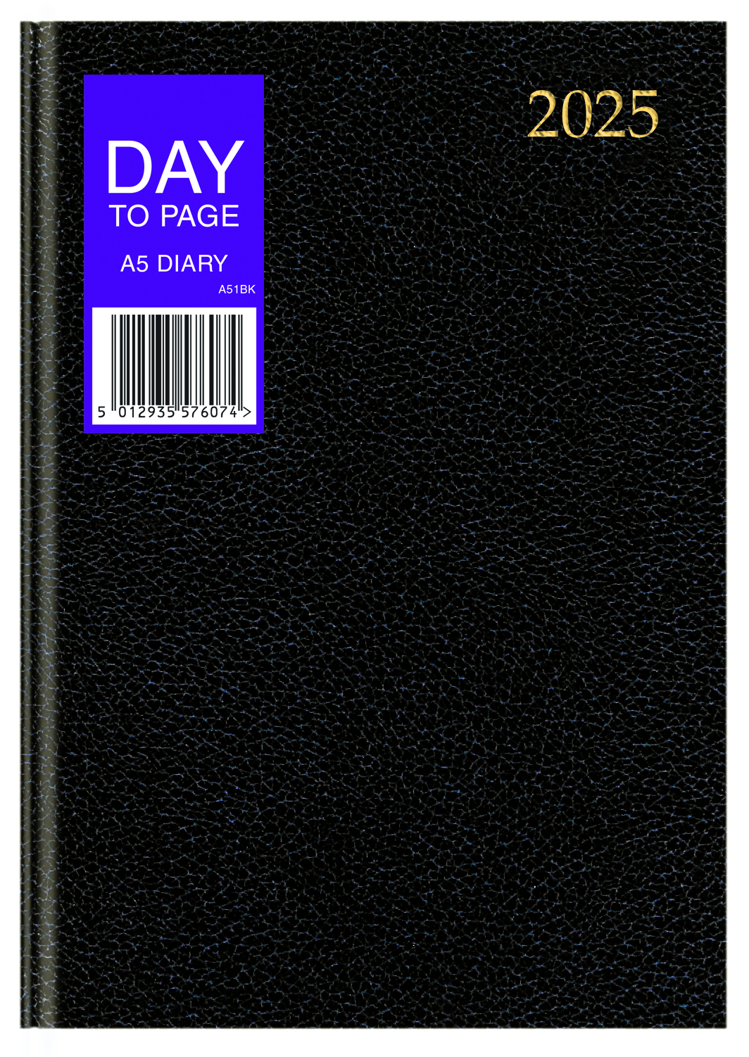 DIARY 2025 A5 PAGE A DAY BLK (25-TA51BK)